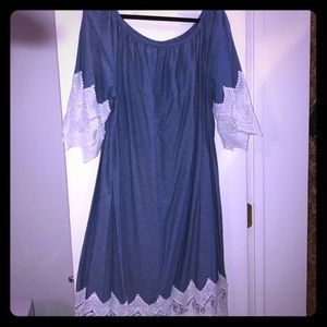 2X dress. Cotton. Flowy lacy sleeves